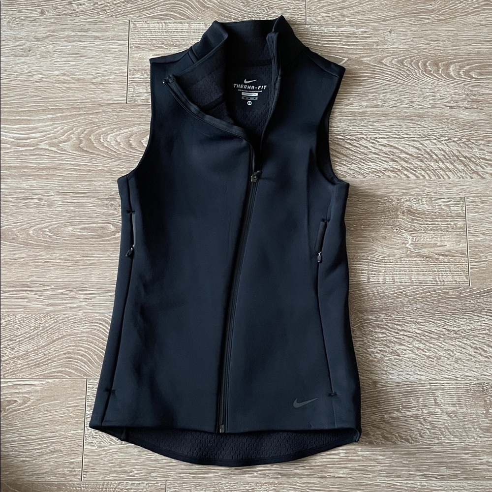 Nike Therma Fit Diagonal Zip Black Vest Sz XS